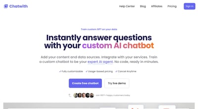 Chatwith - Custom ChatGPT-Chatbot mit Ihrer Website und Dateien preview